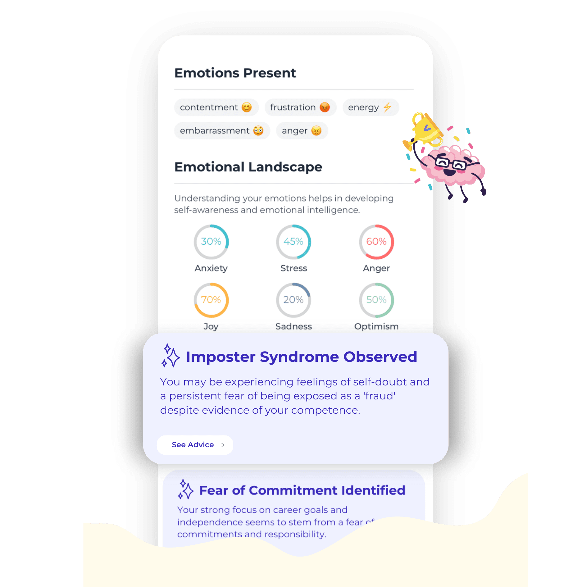 Emotional patterns tracking interface