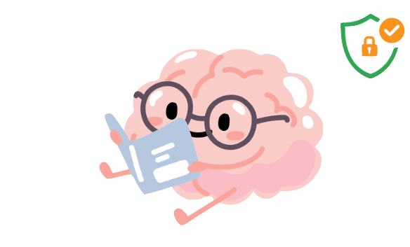 Privacy policy illustration with brain character